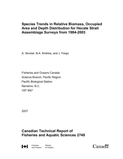 Species Trends in Relative Biomass, Occupied Area and Depth