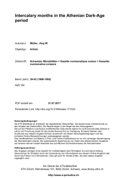 Intercalary months in the Athenian Dark-Age period - E