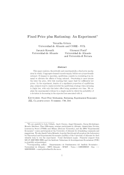 Fixed Price plus Rationing: An Experirnent"