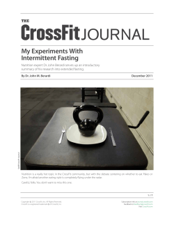 My Experiments With Intermittent Fasting