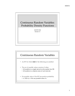 Continuous Random Variables