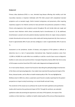 The patient`s experience of primary ciliary dyskinesia: a systematic