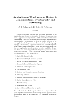 Applications of Combinatorial Designs to Communications