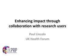 Enhancing impact through collaboration with research users Paul
