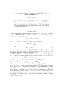 THE A2 THEOREM FOR PERFECT CALDER&acute;ON