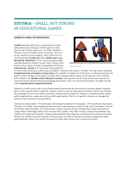 ESTONIA &ndash; SMALL, BUT STRONG IN EDUCATIONAL GAMES