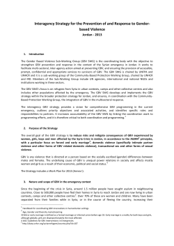 Interagency Strategy for the Prevention of and Response to Gender