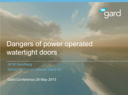 Dangers of power operated watertight doors