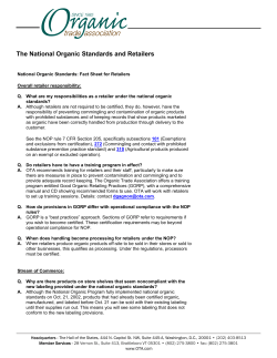 The National Organic Standards and Retailers
