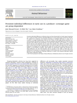 Persistent individual differences in tactic use in a producer
