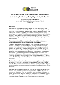 Retention of Elite Players after a Junior Career