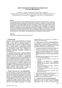 Joint Framework for Product Service Systems and Life Cycle