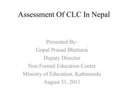 Assessment of CLC in Nepal