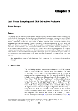 Chapter 3 Leaf Tissue Sampling and DNA Extraction