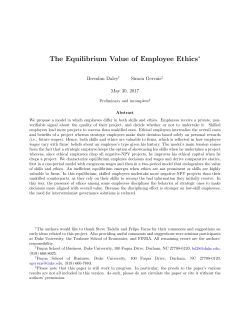 The Equilibrium Value of Employee Ethics