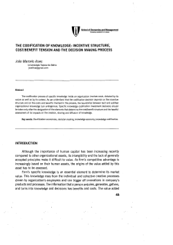 THE CODIFICATION OF KNOWLEDGE: INCENTIVE STRUCTURE