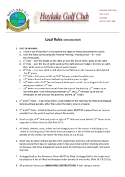Local Rules (Amended 2017) 1. OUT OF BOUNDS a. A ball is out of