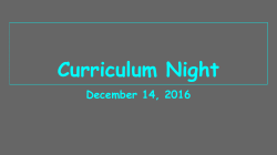 Curriculum Night