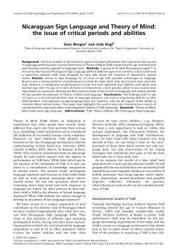 Nicaraguan Sign Language and Theory of Mind