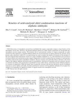 Kinetics of acid-catalyzed aldol condensation reactions of aliphatic