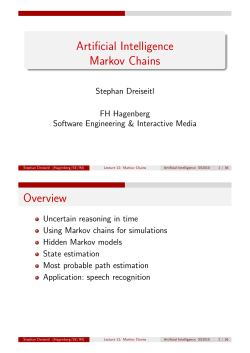 Artificial Intelligence Markov Chains Overview