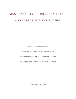 mass fatality response in texas: a strategy for the