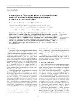 Comparison of Chlorophyll a Concentrations Obtained