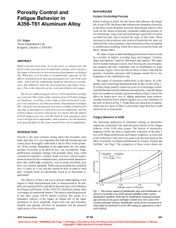 Porosity Control and Fatigue Behavior in A356
