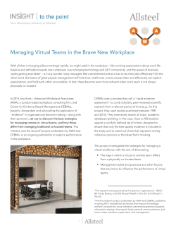 Managing Virtual Teams in the Brave New Workplace