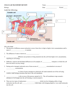 that use this kind of transport in cells DIFFUSION FACILITATED