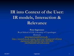 IR into Context of the User
