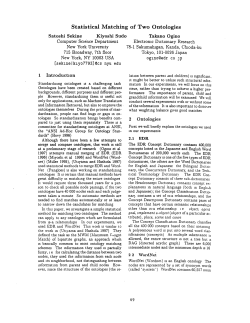 Statistical Matching of Two Ontologies