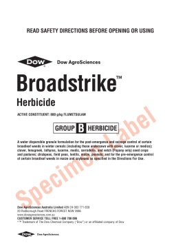 Broadstrike Herbicide label