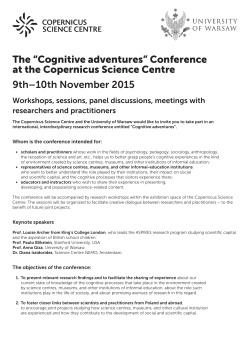 Cognitive Adventures Conference Programme