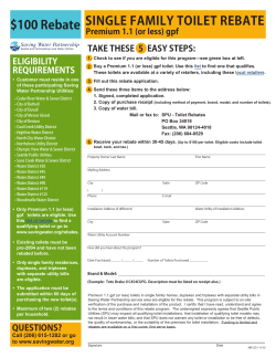 SINGLE Family ToileT RebaTe $100 Rebate