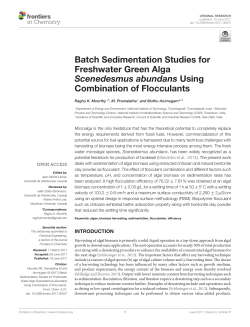 Batch Sedimentation Studies for Freshwater Green Alga