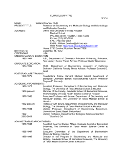 Dowhan CV 9/93 - The University of Texas Medical School at Houston