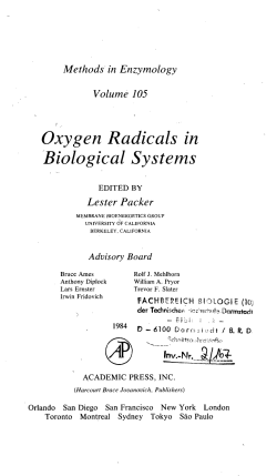 Oxygen Radicals in Biological Systems