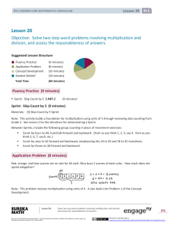 Grade 3 Mathematics Module 1, Topic F, Lesson 20