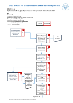EFSG process for the certification of fire detection products
