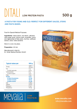 Food for Special Medical Purposes. Ingredients: maize starch, rice