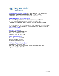 Primary Children`s Medical Center`s Pre Op Preparation (POP