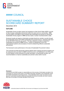 Example Scorecard Summary Report 2015