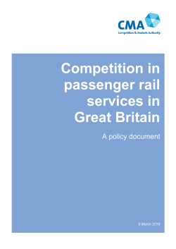 Competition in passenger rail services in Great Britain: A policy