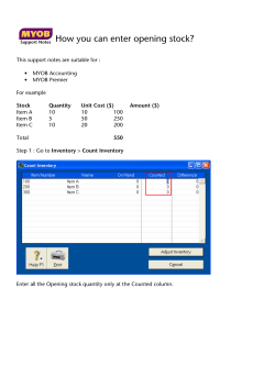 Support Notes How you can enter opening stock?