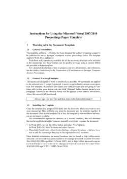 Instructions for Using the Microsoft Word 2007/2010