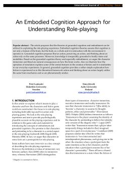 An Embodied Cognition Approach for Understanding Role