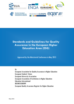 Standards and Guidelines for Quality Assurance in the