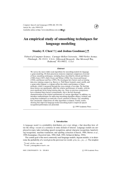 An empirical study of smoothing techniques for language modeling