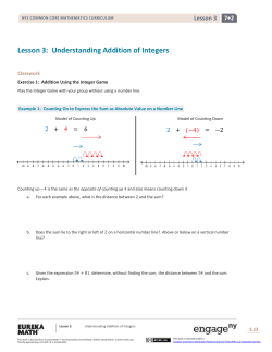 Grade 7 Mathematics Module 2, Topic A, Lesson 3